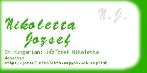 nikoletta jozsef business card